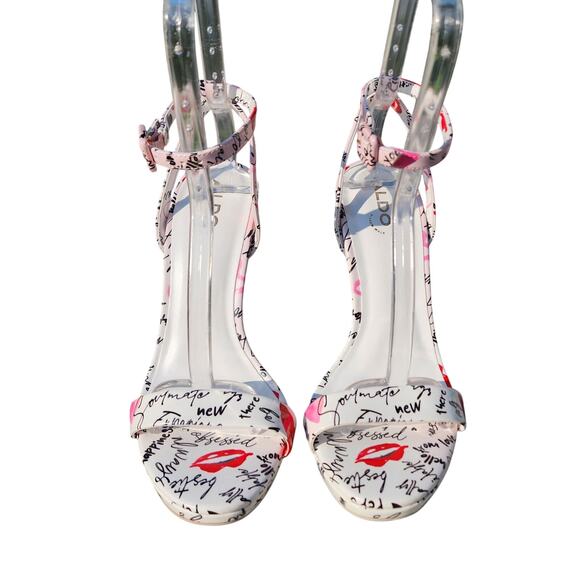 ALDO Kat Miscellaneous XOXO Faux Patent Leather Dress Sandals 8.5 - Picture 4 of 11